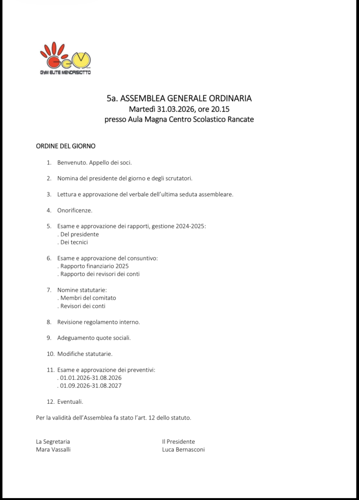 Convocazione dell’Assemblea Generale Ordinaria della GEM